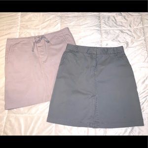2/$10 Mini skirt pair, J. Crew and GAP